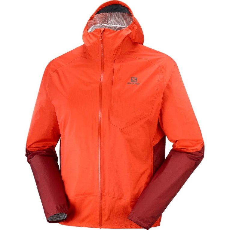 Red Salomon Bonatti Waterproof Men's Shell Jackets | IE FS4901